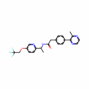 (R)-2-(4-(3-Methylpyrazin-2-yl)phenyl)-N-(1-(5-(2,2,2-trifluoroethoxy)pyridin-2-yl)ethyl)acetamide