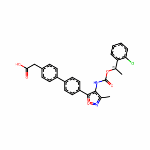 (R)-2-(4′-(4-(((1-(2-Chlorophenyl)ethoxy)carbonyl)amino)-3-methylisoxazol-5-yl)-[1,1′-biphenyl]-4-yl)acetic acid