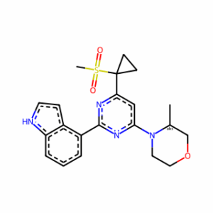 (R)-4-(2-(1H-Indol-4-yl)-6-(1-(methylsulfonyl)cyclopropyl)pyrimidin-4-yl)-3-methylmorpholine
