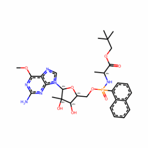 L-Alanine, N-(2′-C-methyl-6-O-methyl-P-1-naphthalenyl-5′-guanylyl)-, 2,2-dimethylpropyl ester