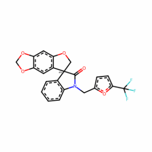 (3′S)-1′-[[5-(Trifluoromethyl)-2-furanyl]methyl]spiro[furo[2,3-f]-1,3-benzodioxole-7(6H),3′-[3H]indol]-2′(1′H)-one