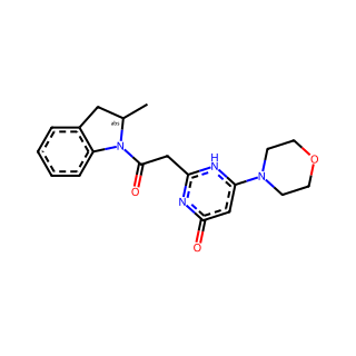 (S)-2-(2-(2-Methylindolin-1-yl)-2-oxoethyl)-6-morpholinopyrimidin-4(3H)-one