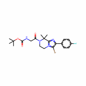 tert-Butyl (2-(3-bromo-2-(4-fluorophenyl)-8,8-dimethyl-5,6-dihydroimidazo[1,2-a]pyrazin-7(8H)-yl)-2-oxoethyl)carbamate