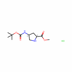 (2R,4R)-Methyl 4-((tert-butoxycarbonyl)amino)pyrrolidine-2-carboxylate hydrochloride