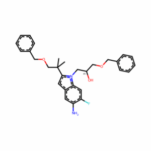 (R)-1-(5-Amino-2-(1-(benzyloxy)-2-methylpropan-2-yl)-6-fluoro-1H-indol-1-yl)-3-(benzyloxy)propan-2-ol