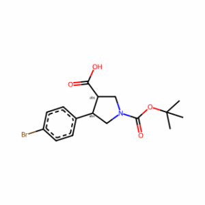 (3R,4S)-rel-4-(4-Bromophenyl)-1-(tert-butoxycarbonyl)pyrrolidine-3-carboxylic acid