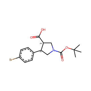 (3R,4S)-rel-4-(4-Bromophenyl)-1-(tert-butoxycarbonyl)pyrrolidine-3-carboxylic acid