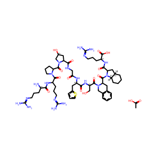 L-Arginine, D-arginyl-L-arginyl-L-prolyl-(4R)-4-hydroxy-L-prolylglycyl-3-(2-thienyl)-L-alanyl-L-seryl-(3R)-1,2,3,4-tetrahydro-3-isoquinolinecarbonyl-(2S,3aS,7aS)-octahydro-1H-indole-2-carbonyl-, acetate (salt)
