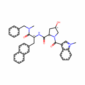 (4R)-4-Hydroxy-1-[(1-methyl-1H-indol-3-yl)carbonyl]-L-prolyl-N-methyl-3-(2-naphthalenyl)-N-(phenylmethyl)-L-alaninamide