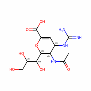 (2R,3R,4S)-4-Guanidino-3-(prop-1-en-2-ylamino)-2-((1R,2R)-1,2,3-trihydroxypropyl)-3,4-dihydro-2H-pyran-6-carboxylic acid