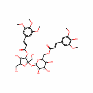 (2S,3S,4R,5R)-4-Hydroxy-2,5-bis(hydroxymethyl)-2-(((2R,3R,4S,5S,6R)-3,4,5-trihydroxy-6-((((E)-3-(4-hydroxy-3,5-dimethoxyphenyl)acryloyl)oxy)methyl)tetrahydro-2H-pyran-2-yl)oxy)tetrahydrofuran-3-yl (E)-3-(3,4,5-trimethoxyphenyl)acrylate