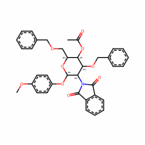 (2R,3S,4R,5R,6S)-4-(Benzyloxy)-2-((benzyloxy)methyl)-5-(1,3-dioxoisoindolin-2-yl)-6-(4-methoxyphenoxy)tetrahydro-2H-pyran-3-yl acetate