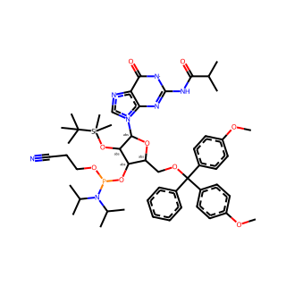 (2R,3R,4R,5R)-2-((Bis(4-methoxyphenyl)(phenyl)methoxy)methyl)-4-((tert-butyldimethylsilyl)oxy)-5-(2-isobutyramido-6-oxo-1H-purin-9(6H)-yl)tetrahydrofuran-3-yl (2-cyanoethyl) diisopropylphosphoramidite