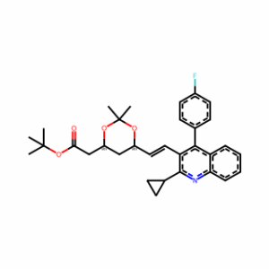 t-Butyl (3R,5S)-7-[2-cyclopropyl-4-(4-fluorophenyl)quinolin-3-yl]-3,5-isopropylidenedioxy-6-heptenoate