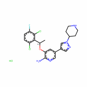 (R)-3-(1-(2,6-Dichloro-3-fluorophenyl)ethoxy)-5-(1-(piperidin-4-yl)-1H-pyrazol-4-yl)pyridin-2-amine hydrochloride