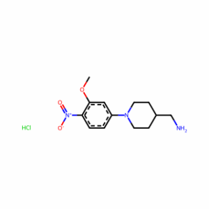 (1-(3-Methoxy-4-nitrophenyl)piperidin-4-yl)methanamine hydrochloride