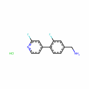 (3-fluoro-4-(2-fluoropyridin-4-yl)phenyl)methanamine hydrochloride