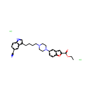 Ethyl 5-(4-(4-(5-cyano-1H-indol-3-yl)butyl)piperazin-1-yl)benzofuran-2-carboxylate dihydrochloride