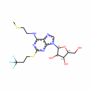(2R,3S,4R,5R)-2-(Hydroxymethyl)-5-(6-((2-(methylthio)ethyl)amino)-2-((3,3,3-trifluoropropyl)thio)-9H-purin-9-yl)tetrahydrofuran-3,4-diol