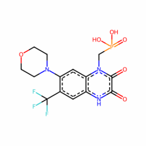 P-[[3,4-Dihydro-7-(4-morpholinyl)-2,3-dioxo-6-(trifluoromethyl)-1(2H)-quinoxalinyl]methyl]phosphonic acid
