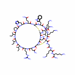 L-Lysinamide, L-alanyl-L-leucyl-L-cysteinyl-L-asparaginyl-L-cysteinyl-L-asparaginyl-L-arginyl-L-isoleucyl-L-isoleucyl-L-isoleucyl-L-prolyl-L-histidyl-L-glutaminyl-L-cysteinyl-L-tryptophyl-L-lysyl-L-lysyl-L-cysteinylglycyl-L-lysyl-, cyclic (3→14),(5→18)-bi
