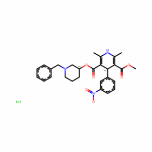 (3R)-1-Benzyl-3-piperidinyl methyl (4R)-2,6-dimethyl-4-(3-nitrophenyl)-1,4-dihydro-3,5-pyridinedicarboxylate hydrochloride (1:1)