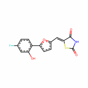 (5Z)-5-[[5-(4-Fluoro-2-hydroxyphenyl)-2-furanyl]methylene]-2,4-thiazolidinedione
