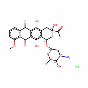 (8S-cis)-8-Acetyl-10-((3-amino-2,3,6-trideoxy-alpha-L-lyxo-hexopyranosyl)oxy)-7,8,9,10-tetrahydro-6,8,11-trihydroxy-1-methoxy-5,12-naphthacenedione hydrochloride