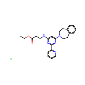Ethyl N-[2-(2-pyridinyl)-6-(1,2,4,5-tetrahydro-3H-3-benzazepin-3-yl)-4-pyrimidinyl]-β-alaninate hydrochloride