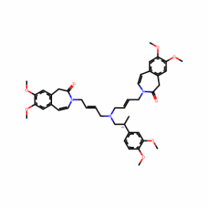 (R) N,N-bis-[ (Z)-4-(7,8-dimethoxy-2- oxo-1,3-dihydrobenzo[d]azepin-3-yl)but-2-enyl]-2-(3,4- dimethoxyphenyl)-propanamine