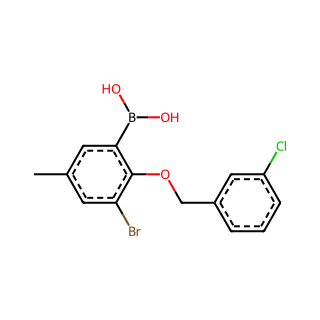 (3-Bromo-2-((3-chlorobenzyl)oxy)-5-methylphenyl)boronic acid