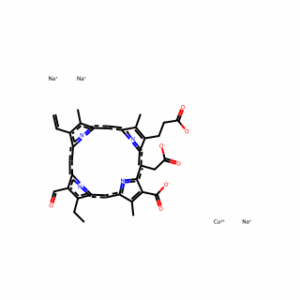 Trisodium(SP-4-2)-[(7S,8S)-3-carboxy-5-(carboxymethyl)-13-ethenyl-18-ethyl-17-formyl-7,8-dihydro-2,8,12-trimethyl-21H,23H-porphine-7-propanoato(5-)-kN21,kN22,kN23,kN24]-cuprate(3-)