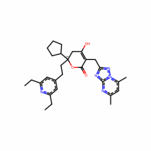 (R)-6-Cyclopentyl-6-(2-(2,6-diethylpyridin-4-yl)ethyl)-3-((5,7-dimethyl-[1,2,4]triazolo[1,5-a]pyrimidin-2-yl)methyl)-4-hydroxy-5,6-dihydro-2H-pyran-2-one