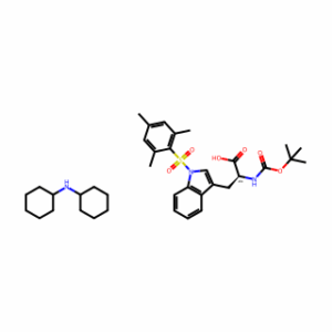 (2S)-2-{[(tert-butoxy)carbonyl]amino}-3-[1-(2,4,6-trimethylbenzenesulfonyl)-1H-indol-3-yl]propanoic acid; N-cyclohexylcyclohexanamine