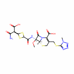 (6R,7S)-7-[[[4-(2-Amino-1-carboxy-2-oxoethylidene)-1,3-dithietan-2-yl]carbonyl]amino]-7-methoxy-3-[[(1-methyl-1H-tetrazol-5-yl)thio]methyl]-8-oxo-5-thia-1-azabicyclo[4.2.0]oct-2-ene-2-carboxylic acid