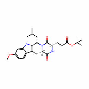 tert-Butyl 3-((3S,6S,12aS)-6-isobutyl-9-methoxy-1,4-dioxo-1,2,3,4,6,7,12,12a-octahydropyrazino[1′,2′:1,6]pyrido[3,4-b]indol-3-yl)propanoate