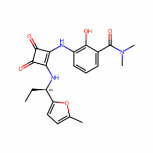 (R)-2-Hydroxy-N,N-dimethyl-3-((2-((1-(5-methylfuran-2-yl)propyl)amino)-3,4-dioxocyclobut-1-en-1-yl)amino)benzamide