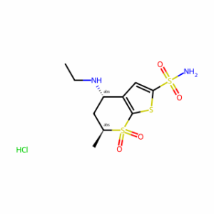 (4S,6S)-4-(Ethylamino)-6-methyl-5,6-dihydro-4H-thieno[2,3-b]thiopyran-2-sulfonamide 7,7-dioxide hydrochloride