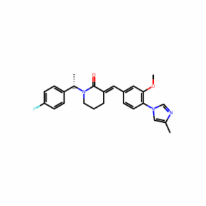 (E)-1-[(1S)-1-(4-Fluorophenyl)ethyl]-3-[3-methoxy-4-(4-methyl-1H-imidazol-1-yl)benzylidene]piperidin-2-one