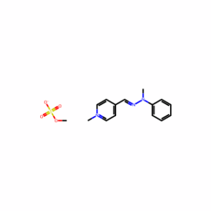 Pyridinium, 1-methyl-4-[(2-methyl-2-phenylhydrazinylidene)methyl]-, methyl sulfate