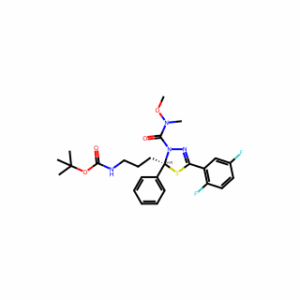 tert-Butyl (3-(5-(2,5-difluorophenyl)-3-(methoxy(methyl)carbamoyl)-2-phenyl-2,3-dihydro-1,3,4-thiadiazol-2-yl)propyl)carbamate