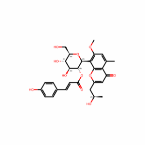 (2S,3R,4S,5S,6R)-4,5-Dihydroxy-6-(hydroxymethyl)-2-(2-((R)-2-hydroxypropyl)-7-methoxy-5-methyl-4-oxo-4H-chromen-8-yl)tetrahydro-2H-pyran-3-yl (E)-3-(4-hydroxyphenyl)acrylate