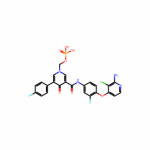 (3-((4-((2-Amino-3-chloropyridin-4-yl)oxy)-3-fluorophenyl)carbamoyl)-5-(4-fluorophenyl)-4-oxopyridin-1(4H)-yl)methyl dihydrogen phosphate