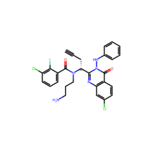 (R)-N-(3-Aminopropyl)-3-chloro-N-(1-(7-chloro-4-oxo-3-(phenylamino)-3,4-dihydroquinazolin-2-yl)but-3-yn-1-yl)-2-fluorobenzamide