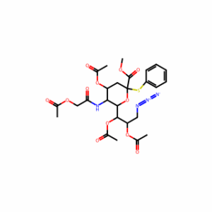 Methyl (Phenyl 5-Acetoxyacetamido-4,7,8-tri-O-acetyl-9-azido-3,5,9-trideoxy-2-thio-D-glycero-beta-D-galacto-2-nonulopyranosid)onate