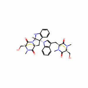 (3S,5aR,10bS,11aS)-2,3,5a,6,10b,11-Hexahydro-3-(hydroxymethyl)-10b-[(1S,4S)-3-[[4-(hydroxymethyl)-5,7-dimethyl-6,8-dioxo-2,3-dithia-5,7-diazabicyclo[2.2.2]oct-1-yl]methyl]-1H-indol-1-yl]-2-methyl-3,11a-epidithio-11aH-pyrazino[1′,2′:1,5]pyrrolo[2,3-b]indol