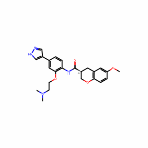 (3S)-N-[2-[2-(Dimethylamino)ethoxy]-4-(1H-pyrazol-4-yl)phenyl]-3,4-dihydro-6-methoxy-2H-1-benzopyran-3-carboxamide