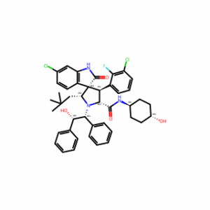 (2′R,3S,4′S,5′R)-6-CHLORO-4′-(3-CHLORO-2-FLUOROPHENYL)-1′-((1R,2S)-2-HYDROXY-1,2-DIPHENYLETHYL)-N-((1R,4R)-4-HYDROXYCYCLOHEXYL)-2′-NEOPENTYL-2-OXOSPIRO[INDOLINE-3,3′-PYRROLIDINE]-5′-CARBOXAMIDE