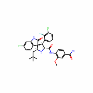 (2′S,3R,4′S,5′R)-N-[4-(Aminocarbonyl)-2-methoxyphenyl]-6-chloro-4′-(3-chloro-2-fluorophenyl)-2′-(2,2-dimethylpropyl)-1,2-dihydro-2-oxospiro[3H-indole-3,3′-pyrrolidine]-5′-carboxamide
