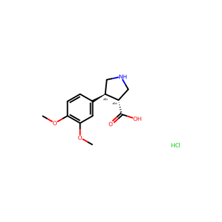 (3R,4S)-rel-4-(3,4-Dimethoxyphenyl)pyrrolidine-3-carboxylic acid hydrochloride